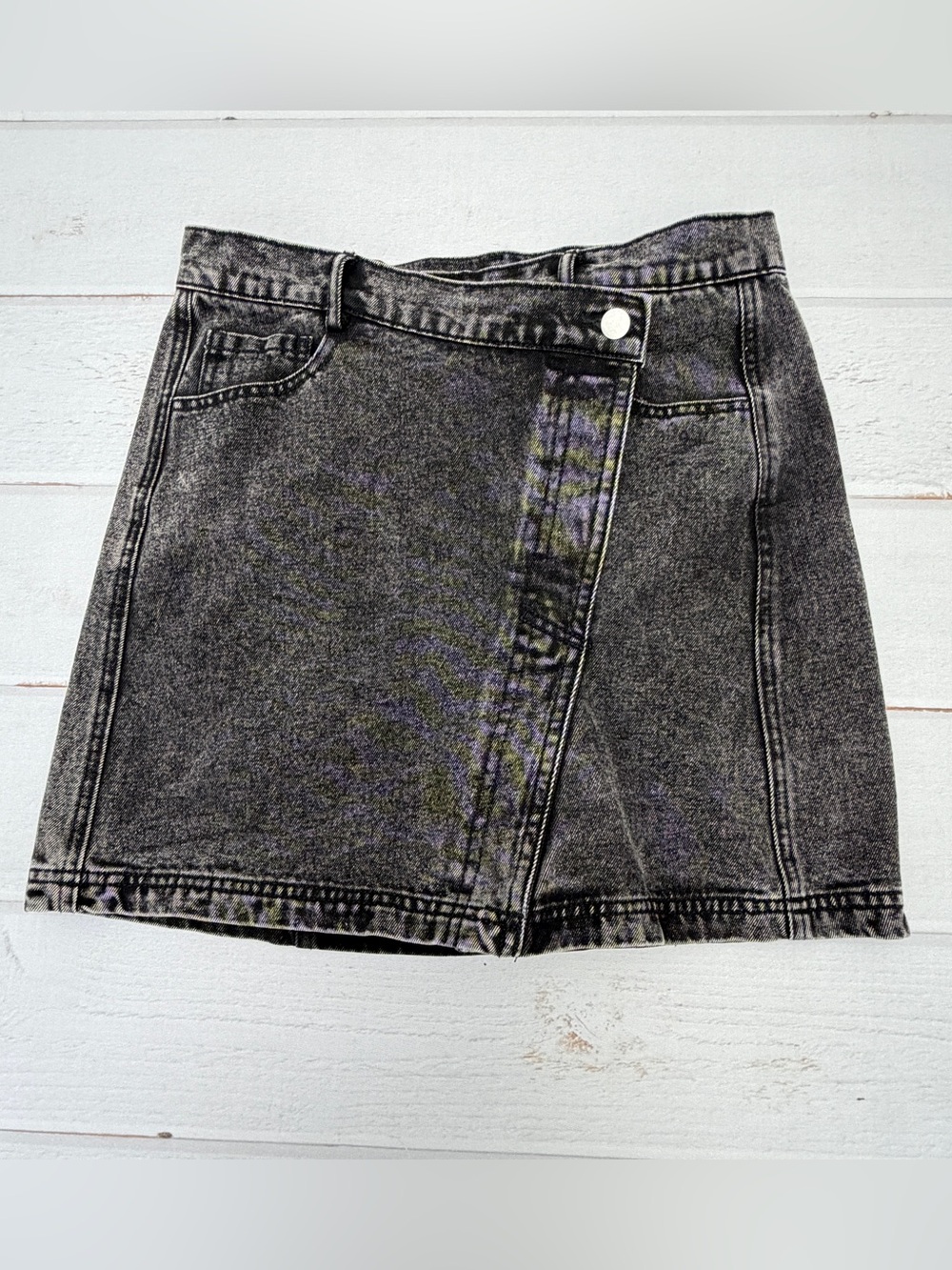 GILLI Black Wash Denim Mini Skirt Size Medium Streetwear